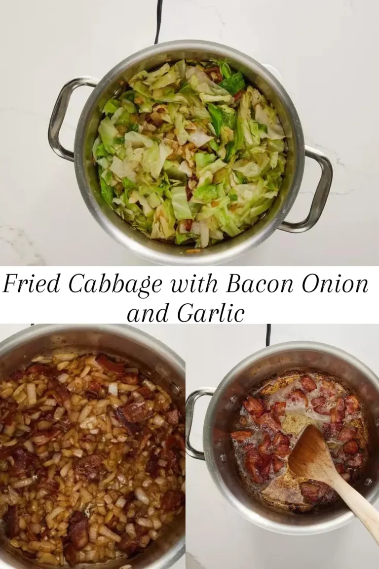 Fried Cabbage with Bacon Onion and Garlic