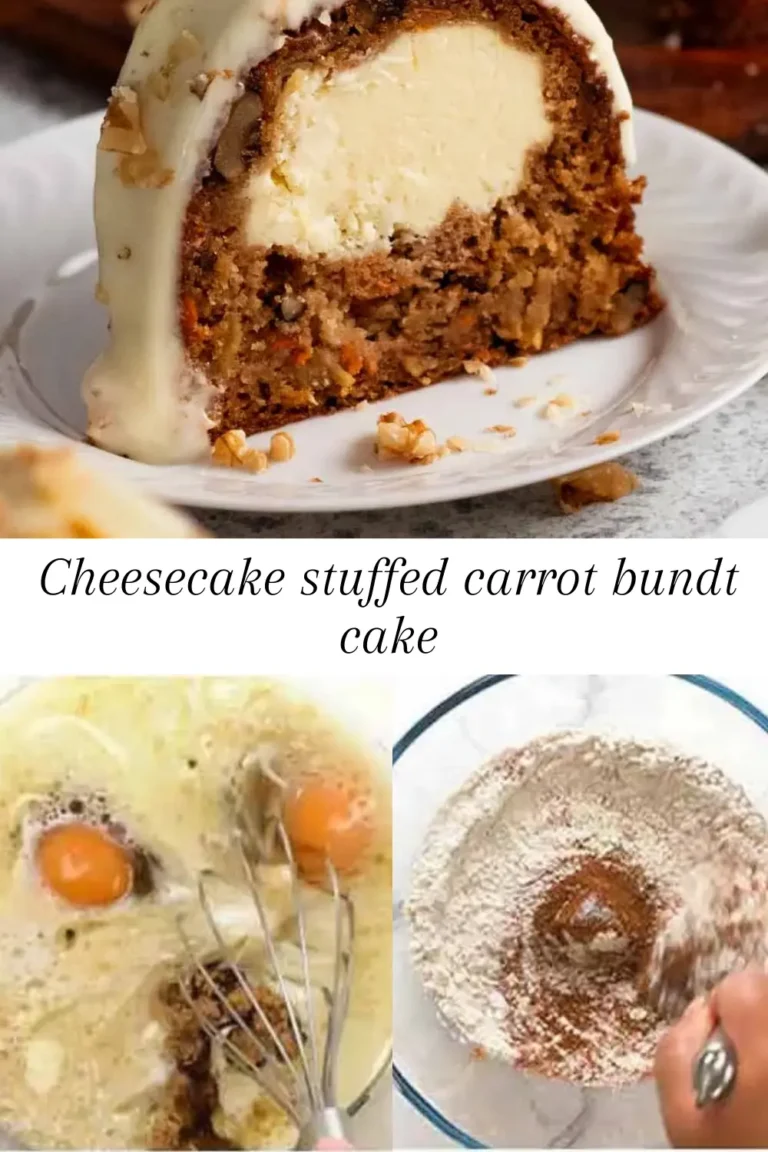 Cheesecake stuffed carrot bundt cake