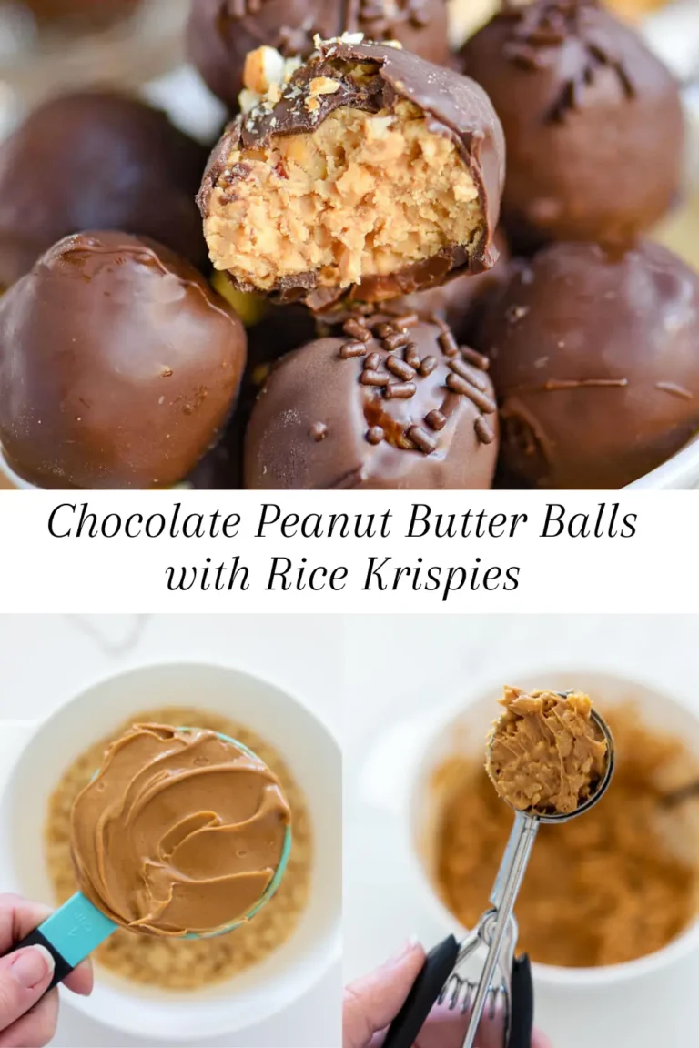 Chocolate Peanut Butter Balls with Rice Krispies