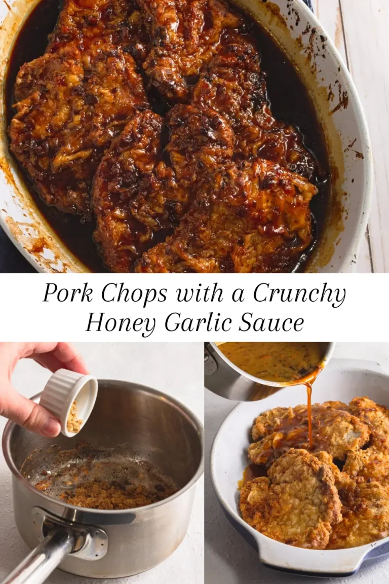 Pork Chops with a Crunchy Honey Garlic Sauce