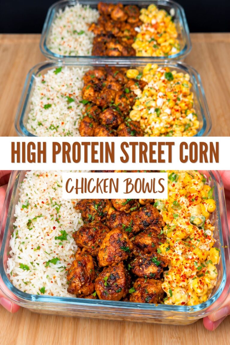 High Protein Street Corn Chicken Bowls