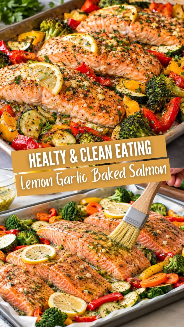 Lemon Garlic Baked Salmon with Roasted Vegetables
